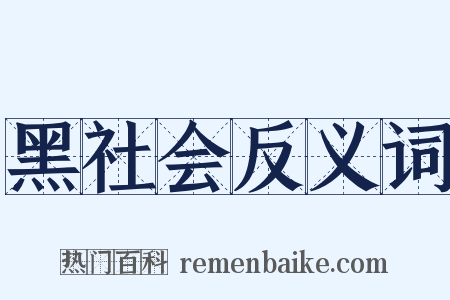 黑社会反义词是什么意思的图片